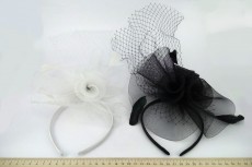Шляпка для волос W153 черная + белая